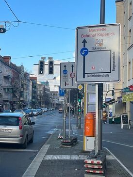 Rund um die Baustelle des neuen Regionalbahnhofs Köpenick gibt es erhebliche Verkehrseinschränkungen.