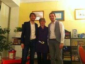 Swen Schulz (MdB), Grit Rohde (Leiterin des Wohngebietszentrums), Tom Schreiber (MdA)